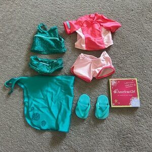 American Girl Doll Swimsuit Set With Charm